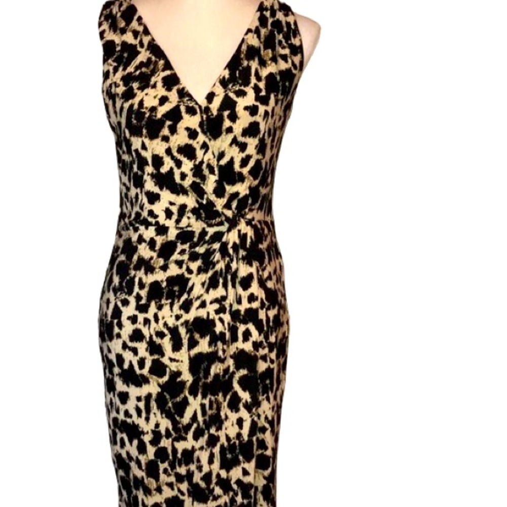 Ralph Lauren Leopard print sleeveless v neck dress